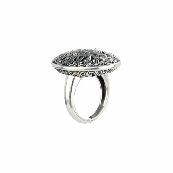 Oval Filigree Ring in oxidized silver 925 - Image 4