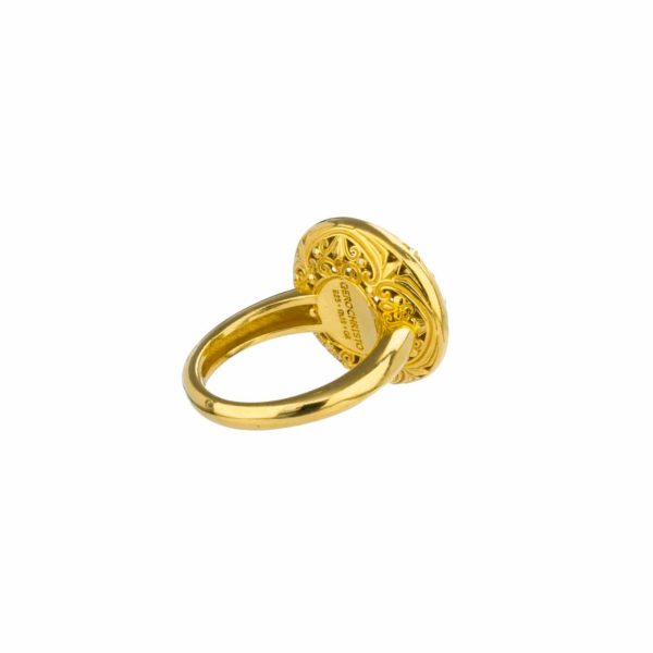 Round Ring Filigree in Gold plated silver 925 - Image 3