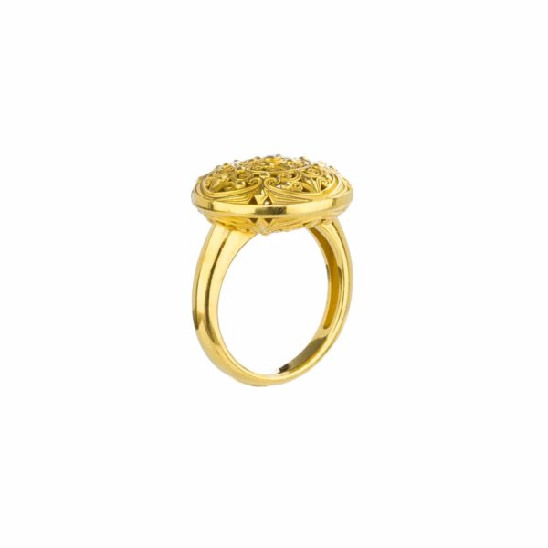 Round Ring Filigree in Gold plated silver 925 - Image 4