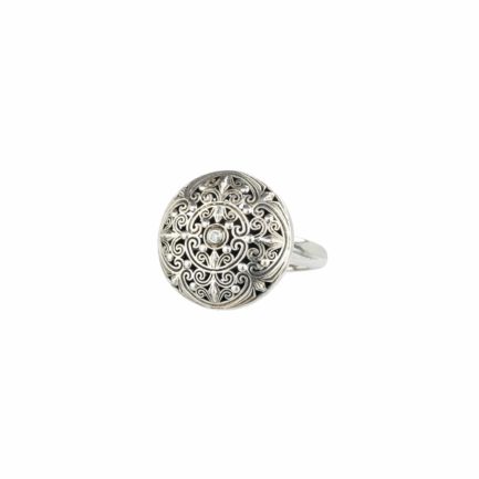 Round Ring Filigree in oxidized silver 925