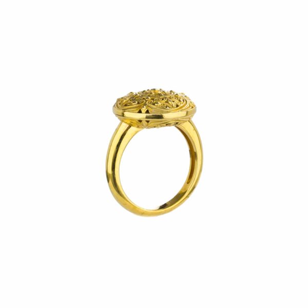 Round Ring Filigree in Gold plated silver 925 - Image 4