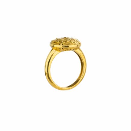 Round Ring Filigree in Gold plated silver 925