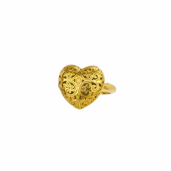 Heart Ring in Gold plated Sterling silver 925 - Image 3