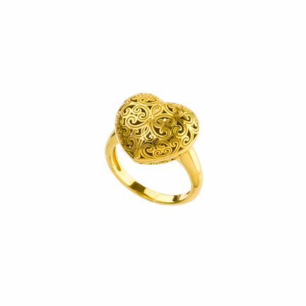 Heart Ring in Gold plated Sterling silver 925