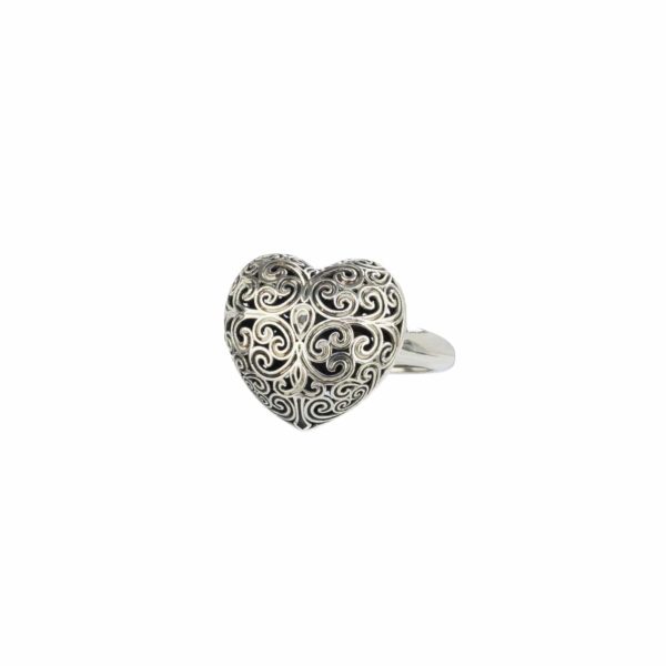 Heart Ring in oxidized Sterling silver 925 - Image 3