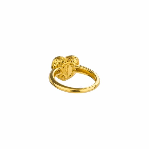 Tiny Heart Ring in Gold plated Sterling silver 925 - Image 2