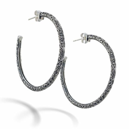 Large Hoop Earrings 3.7cm Sterling Silver 925 Jewelry Gift for Women