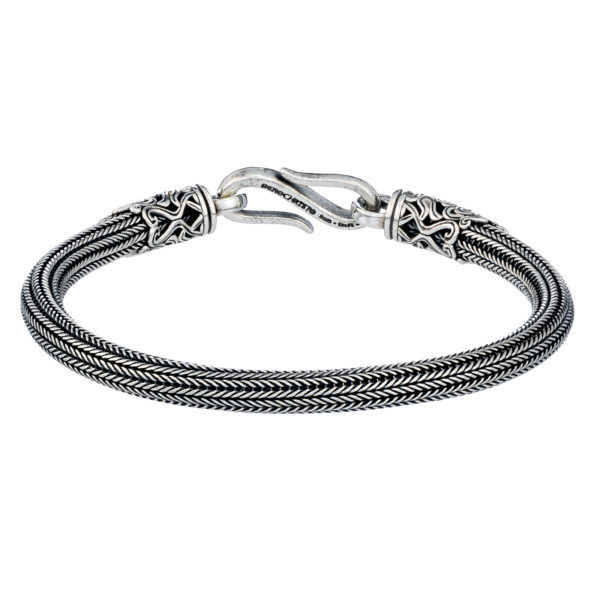 Men’s Bracelet Braided Handmade Chain 925 Sterling Silver - Image 2