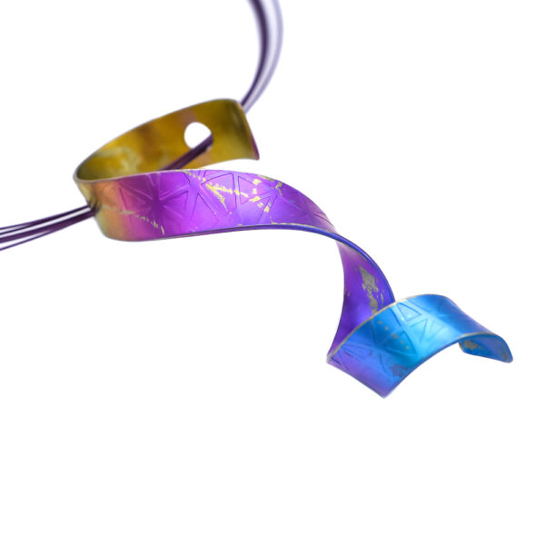 Anodized Titanium Twisted Pendant