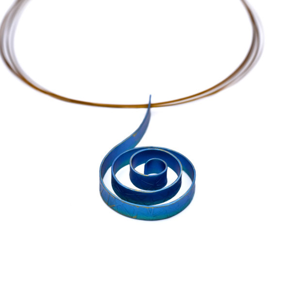 Spiral Pendant Made of Anodized Titanium - Image 2