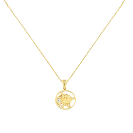 Leo Zodiac Gold sign Necklace Charms k14
