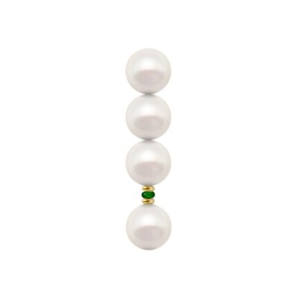 Emerald Drop Earrings Four Freshwater Pearls White 6.5-7mm