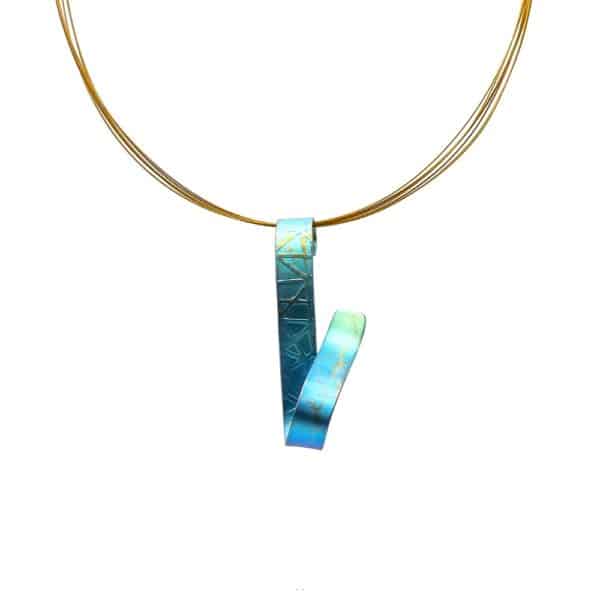 Anodized Titanium Twisted Ribbon Pendant - Image 3