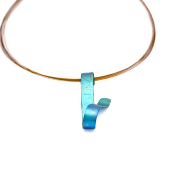 Anodized Titanium Twisted Ribbon Pendant