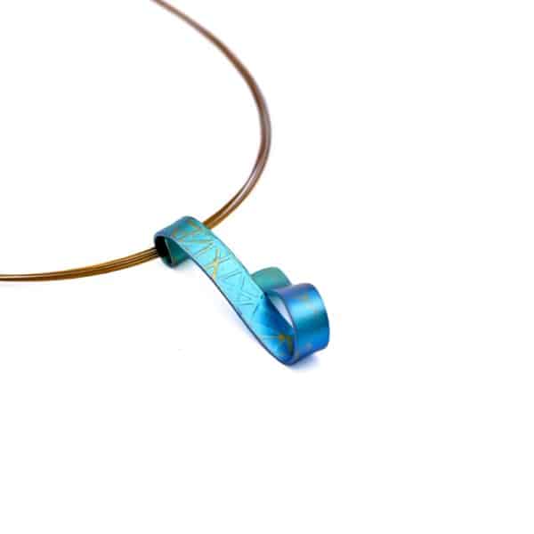 Anodized Titanium Twisted Ribbon Pendant - Image 2