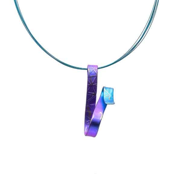 Iridescent Twisted Titanium Pendant