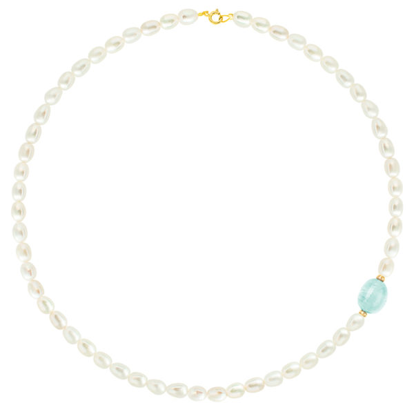 Freshwater Pearls Oval 6-7mm Necklace in k14 Gold