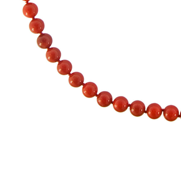 Red Coral Beads 8mm Necklaces in k14 Gold Clasp - Image 2