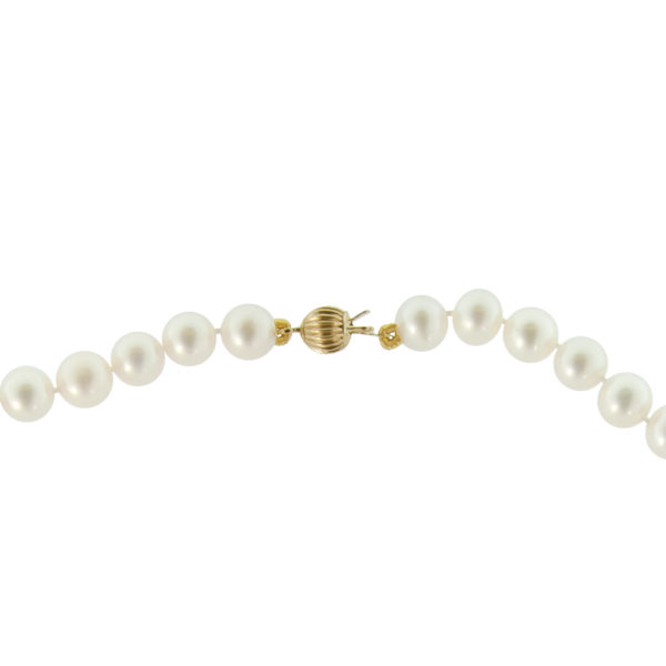 6.5-7mm White Freshwater Cultured Pearl Necklace in k14 Gold - Image 2