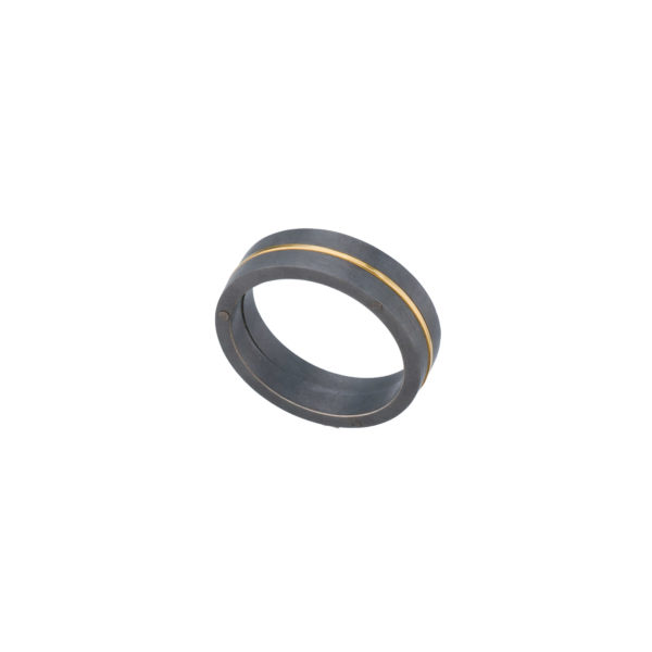 Titanium Wedding Ring with a k18 Solid Yellow Gold - Image 3