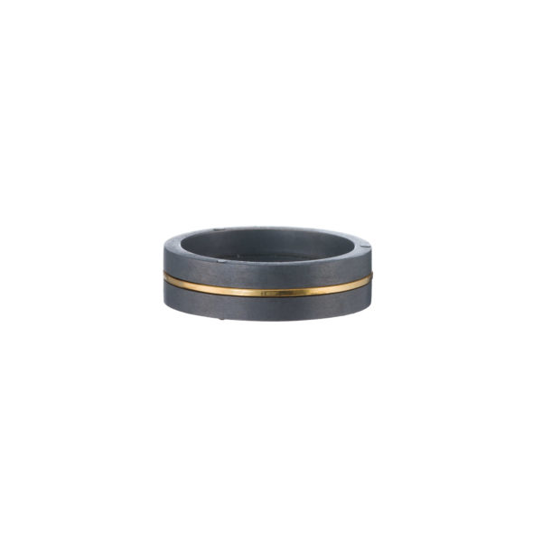 Titanium Wedding Ring with a k18 Solid Yellow Gold - Image 2