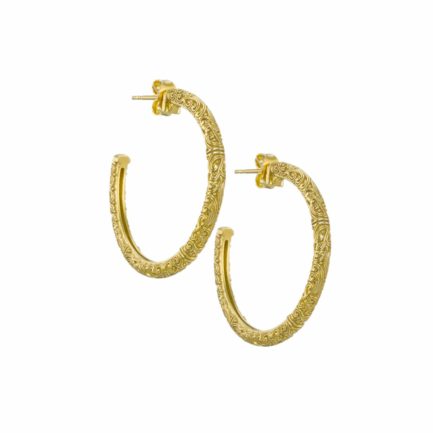 Medium Hoop Earrings 2.5cm in Gold plated Sterling Silver 925 Gift for Women