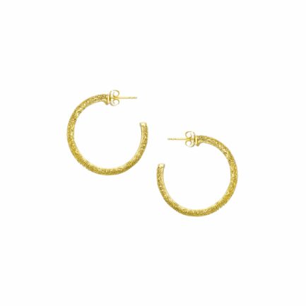 Medium Hoop Earrings 2.5cm in Gold plated Sterling Silver 925 Gift for Women