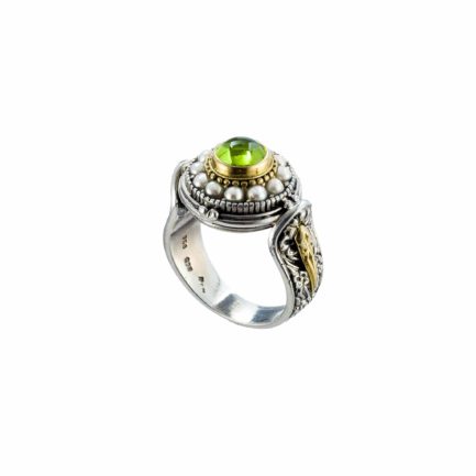 Round Byzantine Ring 18k Yellow Gold in Sterling Silver 925