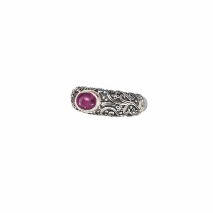 Solitaire Byzantine Band Ring in Sterling Silver 925