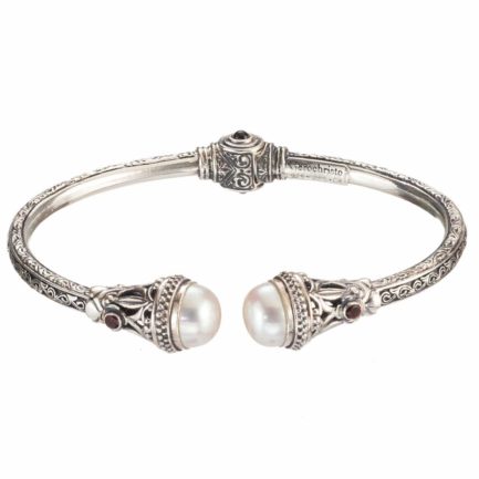 Cuff Bracelet for women’s Freshwater Pearls in Sterling Silver 925