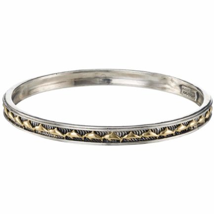 Dolphins Bangle Bracelet for Women’s 18k Yellow Gold and Silver 925