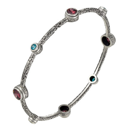 Bangle Byzantine Bracelet for Women in Sterling Silver 925