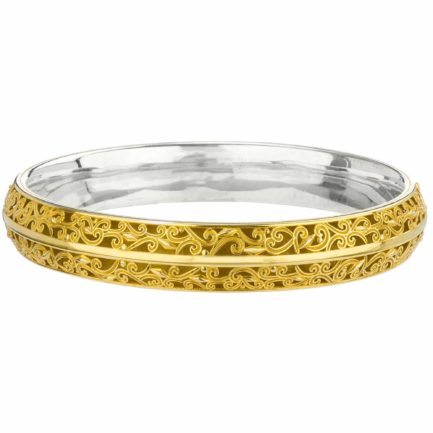 Bangle Bracelet Solid Gold-plated Silver 925 or Women's