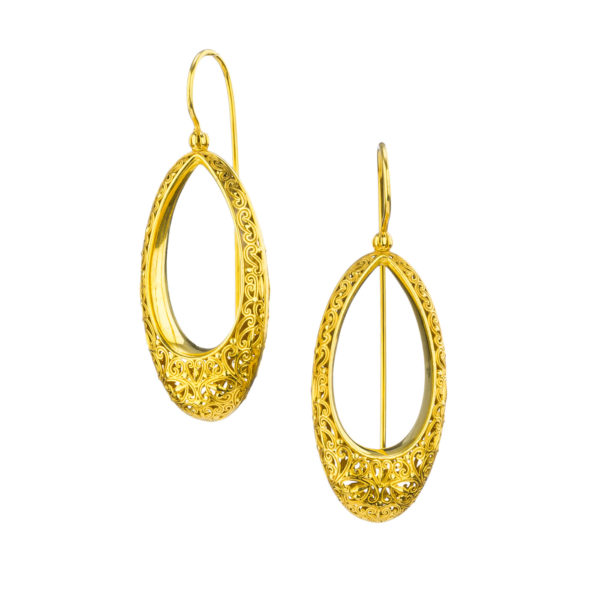 New Era Filigree Earrings in Gold plated silver 925 - Image 2