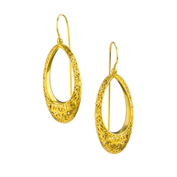 New Era Filigree Earrings in Gold plated silver 925 - Image 3