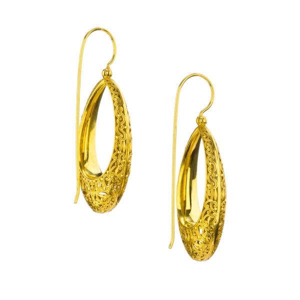 New Era Filigree Earrings in Gold plated silver 925 - Image 4