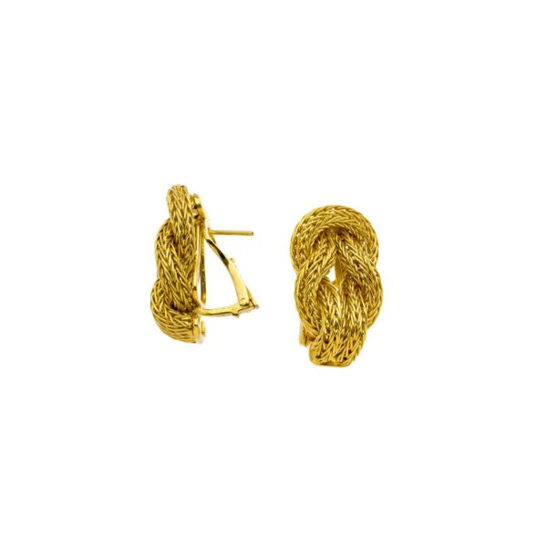 Hercules Knot 18k Gold Rope Chain Earrings E152804-k a