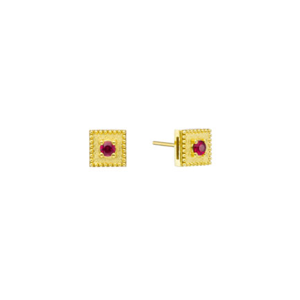 Greek Jewelry, these are a perfect everyday accessory that you'll never want to take off. Gold earrings Rubies by parthenonjewelry.com