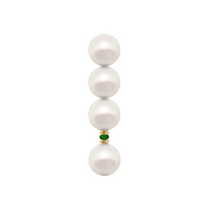Emerald Drop Earrings Four Freshwater Pearls White 6.5-7mm