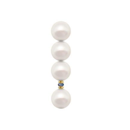 Sapphire Drop Earrings Four Freshwater Pearls White 6.5-7mm