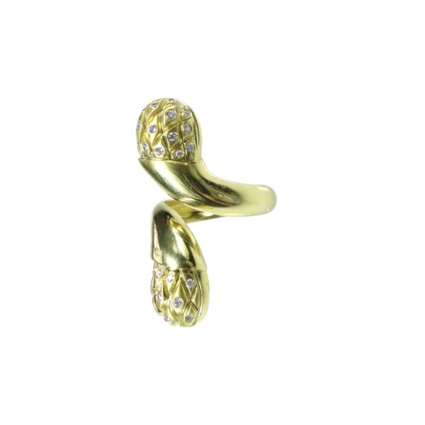 Handmade Byzantine Ring  Diamonds in 18k Solid Gold - Image 2