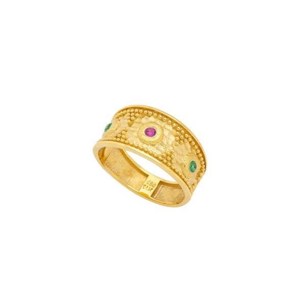 Multi Colors Stone Byzantine Band R153171-Α