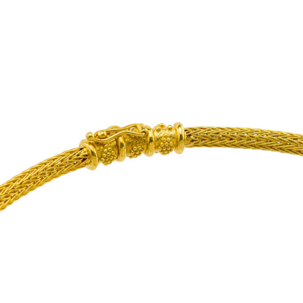 Byzantine Chain Necklace Two Tones k18 Gold Diamonds - Image 3