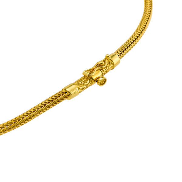 Byzantine Thin Chain 0.3mm Necklace k18 Yellow Gold - Image 2