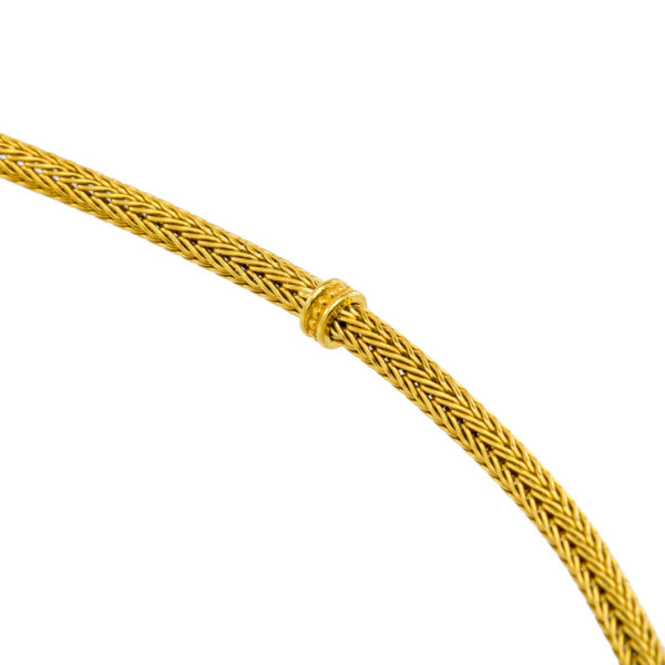 Byzantine Thin Chain 0.3mm Necklace k18 Yellow Gold - Image 3