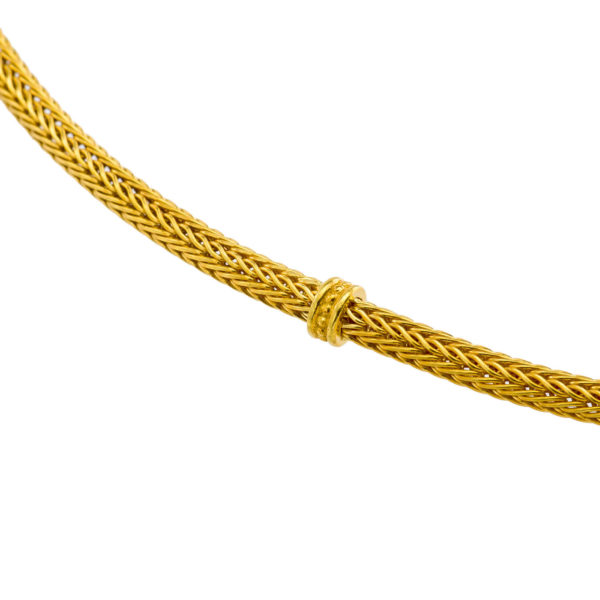 Byzantine Thin Chain 0.3mm Necklace k18 Yellow Gold - Image 4