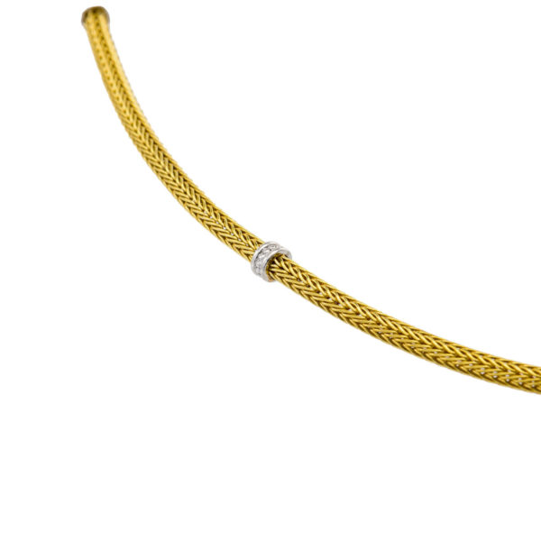 Byzantine Thin Chain 0.3mm Necklace Two Tones k18 Yellow Gold - Image 2