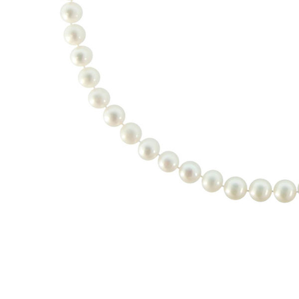 7-7.5mm White Freshwater Cultured Pearl Necklace in k14 Gold - Image 3