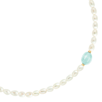 Freshwater Pearls Oval 6-7mm Necklace in k14 Gold