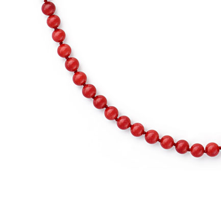 Red Coral Beads 8mm Necklaces in k14 Gold Clasp